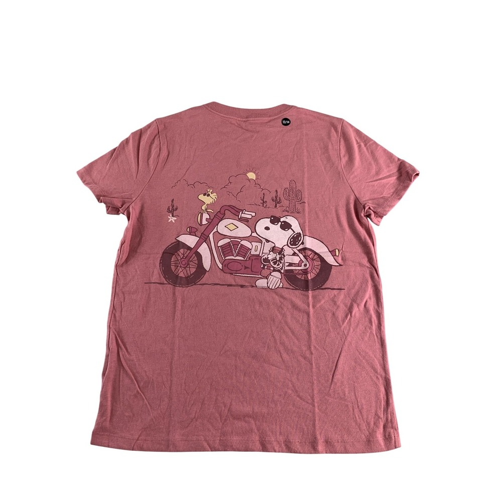 Abercrombie Kids Shirt Youth 13/14 Pink Snoopy Los Angeles Biker Club Oversized
